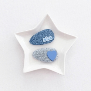 Girl Hair Clip Heart Denim Set (GHP9466)